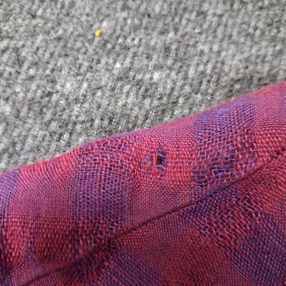 Holte Purple Red Plaid Two Piece Set V-Neck Top Midi Skirt Raw Hem Size‎ 1 - Picture 8 of 13